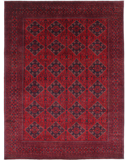 Afghan 8' 2" X 11' 2" Hand Knotted Wool Rug 8' 2" X 11' 2" (249 X 340) / Red / Wool