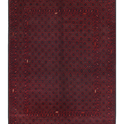 Afghan 4' 9" X 6' 5" Hand Knotted Wool Rug 4' 9" X 6' 5" (145 X 196) / Red / Wool