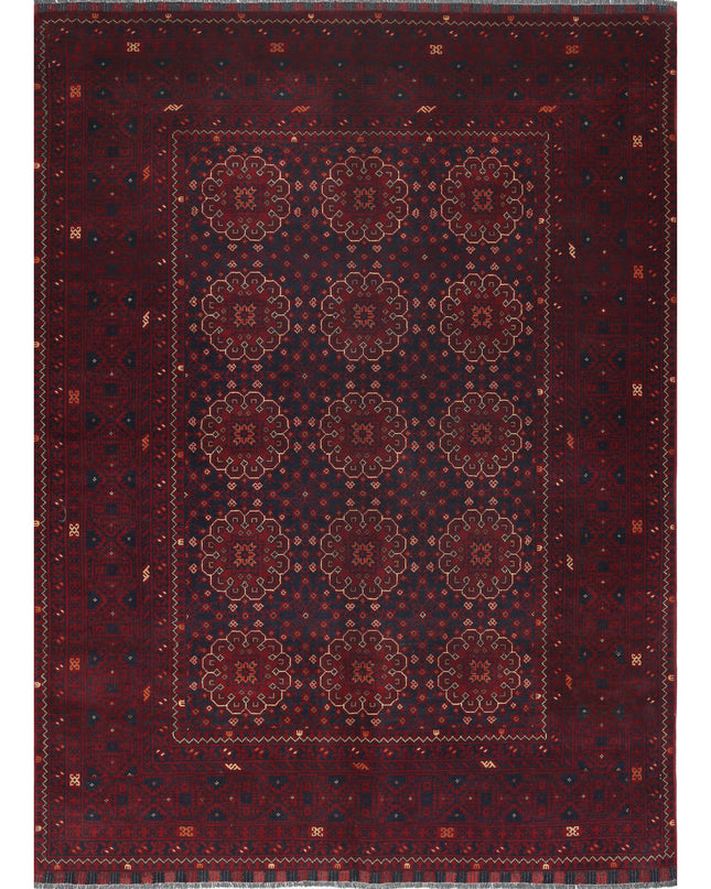 Afghan 4' 10" X 6' 5" Hand Knotted Wool Rug 4' 10" X 6' 5" (147 X 196) / Red / Wool
