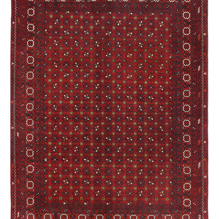 Afghan 4' 10" X 6' 3" Hand Knotted Wool Rug 4' 10" X 6' 3" (147 X 191) / Red / Wool