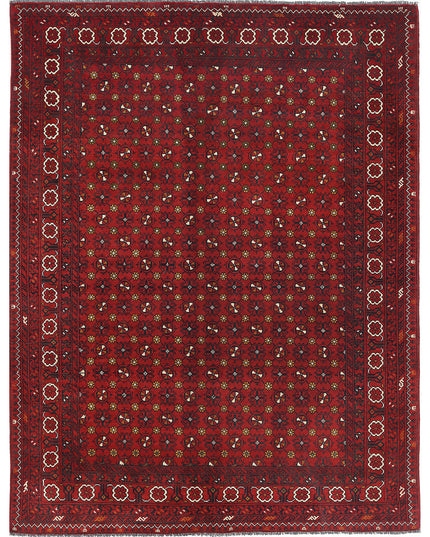 Afghan 4' 10" X 6' 3" Hand Knotted Wool Rug 4' 10" X 6' 3" (147 X 191) / Red / Wool