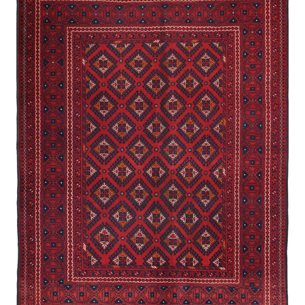 Afghan 4' 11" X 6' 5" Hand Knotted Wool Rug 4' 11" X 6' 5" (150 X 196) / Red / Wool