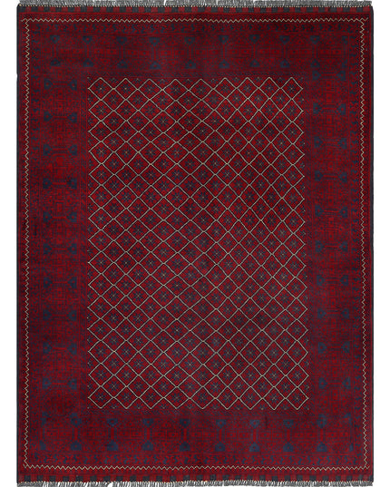 Afghan 4' 10" X 6' 4" Hand Knotted Wool Rug 4' 10" X 6' 4" (147 X 193) / Red / Wool