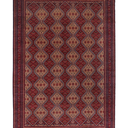 Afghan 12' 10" X 18' 8" Hand Knotted Wool Rug 12' 10" X 18' 8" (391 X 569) / Red / Wool