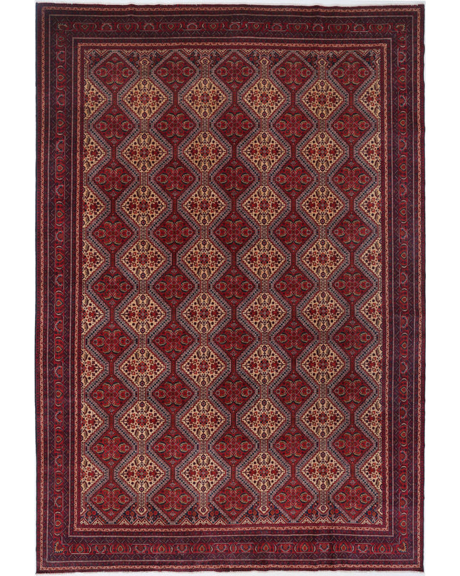 Afghan 12' 10" X 18' 8" Hand Knotted Wool Rug 12' 10" X 18' 8" (391 X 569) / Red / Wool