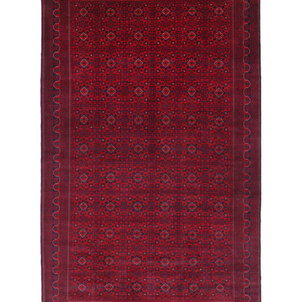 Afghan 9' 9" X 15' 11" Hand Knotted Wool Rug 9' 9" X 15' 11" (297 X 485) / Red / Wool