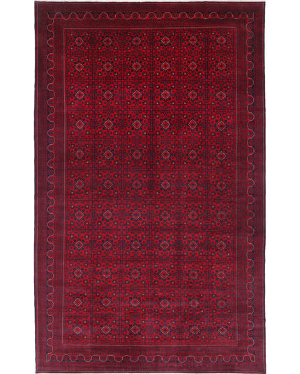 Afghan 9' 9" X 15' 11" Hand Knotted Wool Rug 9' 9" X 15' 11" (297 X 485) / Red / Wool