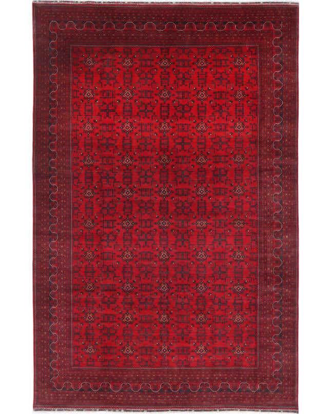 Afghan 9' 9" X 15' 4" Hand Knotted Wool Rug 9' 9" X 15' 4" (297 X 467) / Red / Wool