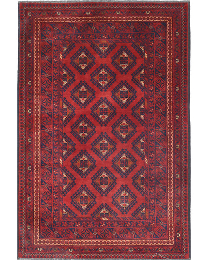 Afghan 3' 2" X 4' 9" Hand Knotted Wool Rug 3' 2" X 4' 9" (97 X 145) / Red / Wool