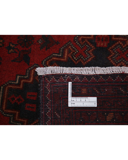 Afghan 3' 3" X 4' 1" Hand Knotted Wool Rug 3' 3" X 4' 1" (99 X 124) / Red / Wool