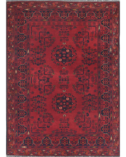 Afghan 3' 3" X 4' 6" Hand Knotted Wool Rug 3' 3" X 4' 6" (99 X 137) / Red / Wool