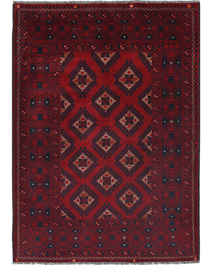 Afghan 3' 3" X 4' 9" Hand Knotted Wool Rug 3' 3" X 4' 9" (99 X 145) / Red / Wool