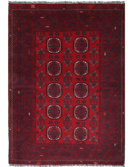 Afghan 2' 11" X 4' 3" Hand Knotted Wool Rug 2' 11" X 4' 3" (89 X 130) / Red / Wool