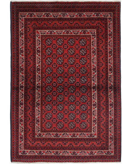 Afghan 2' 8" X 3' 10" Hand Knotted Wool Rug 2' 8" X 3' 10" (81 X 117) / Red / Wool