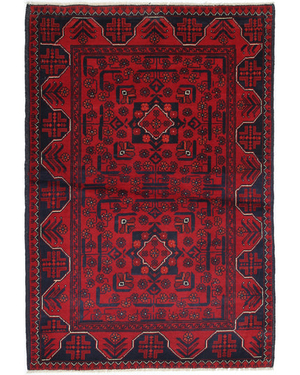 Afghan 2' 7" X 4' 0" Hand Knotted Wool Rug 2' 7" X 4' 0" (79 X 122) / Red / Wool