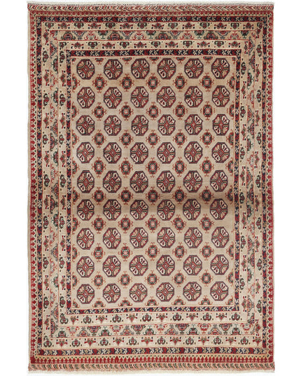Afghan 3' 4" X 4' 11" Hand Knotted Wool Rug 3' 4" X 4' 11" (101 X 150) / Red / Wool