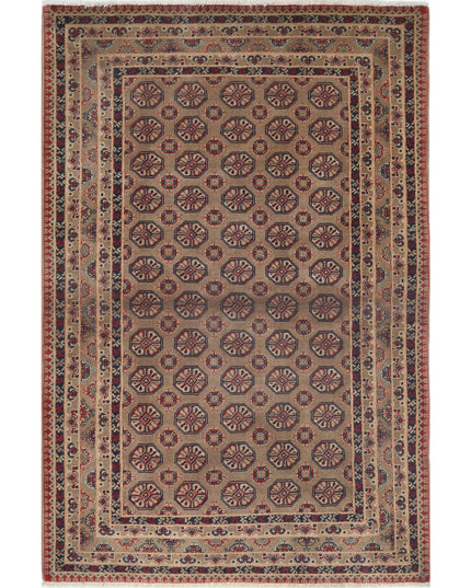 Afghan 3' 4" X 5' 0" Hand Knotted Wool Rug 3' 4" X 5' 0" (101 X 152) / Red / Wool