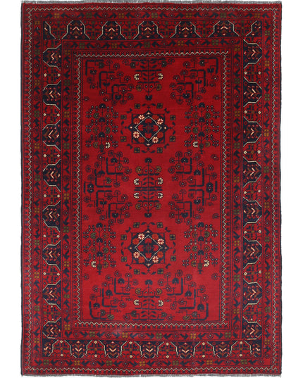 Afghan 3' 2" X 4' 8" Hand Knotted Wool Rug 3' 2" X 4' 8" (97 X 142) / Red / Wool