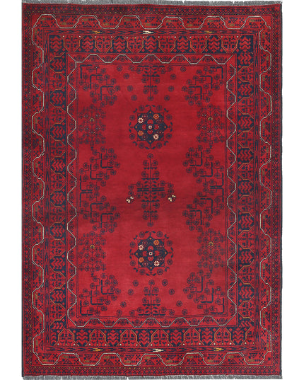 Afghan 3' 3" X 4' 10" Hand Knotted Wool Rug 3' 3" X 4' 10" (99 X 147) / Red / Wool