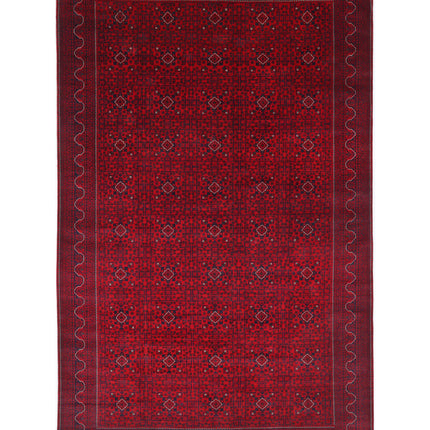 Afghan 10' 1" X 16' 0" Hand Knotted Wool Rug 10' 1" X 16' 0" (307 X 488) / Red / Wool