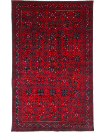 Afghan 10' 1" X 16' 0" Hand Knotted Wool Rug 10' 1" X 16' 0" (307 X 488) / Red / Wool