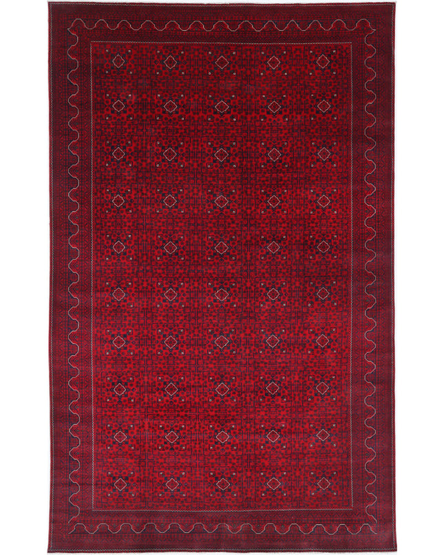 Afghan 10' 1" X 16' 0" Hand Knotted Wool Rug 10' 1" X 16' 0" (307 X 488) / Red / Wool