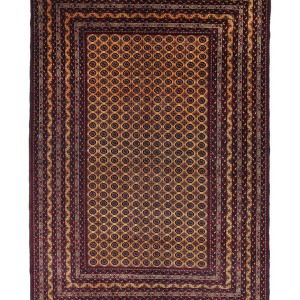 Afghan 6' 6" X 9' 5" Hand Knotted Wool Rug 6' 6" X 9' 5" (198 X 287) / Red / Wool