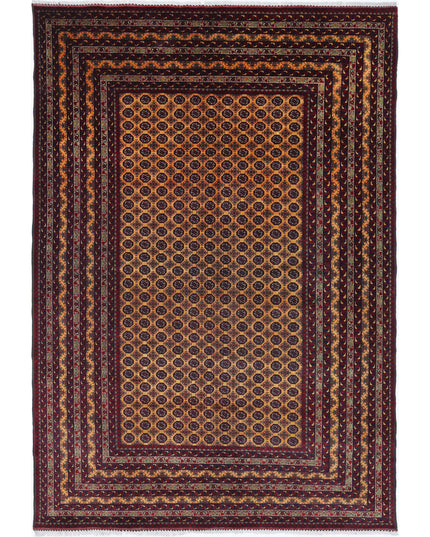 Afghan 6' 6" X 9' 5" Hand Knotted Wool Rug 6' 6" X 9' 5" (198 X 287) / Red / Wool