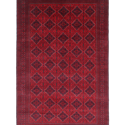 Afghan 9' 7" X 15' 4" Hand Knotted Wool Rug 9' 7" X 15' 4" (292 X 467) / Red / Wool