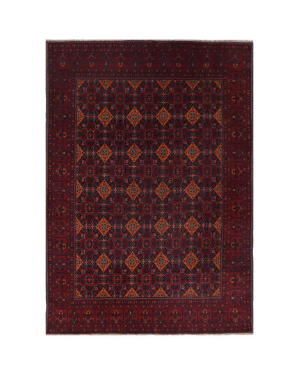 Afghan 6' 6" X 9' 7" Hand Knotted Wool Rug 6' 6" X 9' 7" (198 X 292) / Red / Wool