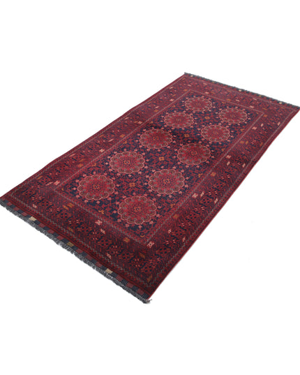 Afghan 3' 4" X 6' 2" Hand Knotted Wool Rug 3' 4" X 6' 2" (101 X 188) / Red / Wool