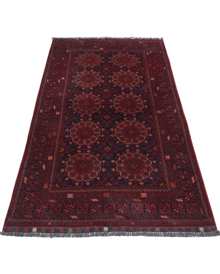 Afghan 3' 4" X 6' 2" Hand Knotted Wool Rug 3' 4" X 6' 2" (101 X 188) / Red / Wool