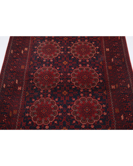 Afghan 3' 4" X 6' 2" Hand Knotted Wool Rug 3' 4" X 6' 2" (101 X 188) / Red / Wool