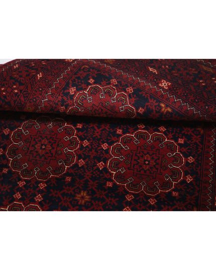 Afghan 3' 4" X 6' 2" Hand Knotted Wool Rug 3' 4" X 6' 2" (101 X 188) / Red / Wool