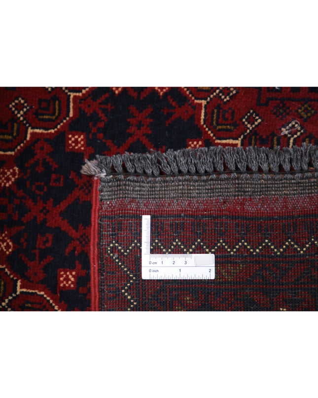 Afghan 3' 4" X 6' 2" Hand Knotted Wool Rug 3' 4" X 6' 2" (101 X 188) / Red / Wool