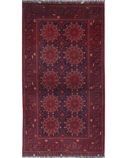 Afghan 3' 4" X 6' 2" Hand Knotted Wool Rug 3' 4" X 6' 2" (101 X 188) / Red / Wool