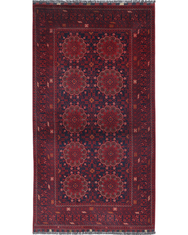 Afghan 3' 4" X 6' 2" Hand Knotted Wool Rug 3' 4" X 6' 2" (101 X 188) / Red / Wool