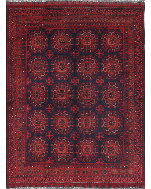 Afghan 4' 1" X 6' 5" Hand Knotted Wool Rug 4' 1" X 6' 5" (124 X 196) / Red / Wool