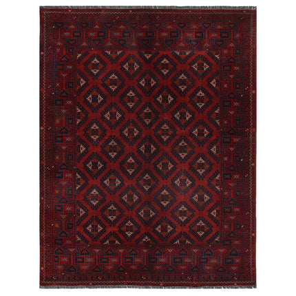 Afghan 4' 10" X 6' 4" Hand Knotted Wool Rug 4' 10" X 6' 4" (147 X 193) / Red / Wool
