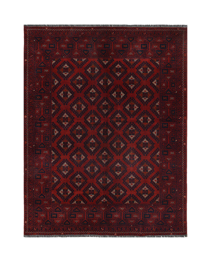 Afghan 4' 10" X 6' 4" Hand Knotted Wool Rug 4' 10" X 6' 4" (147 X 193) / Red / Wool