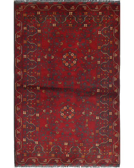 Afghan 3' 3" X 5' 0" Hand Knotted Wool Rug 3' 3" X 5' 0" (99 X 152) / Red / Wool