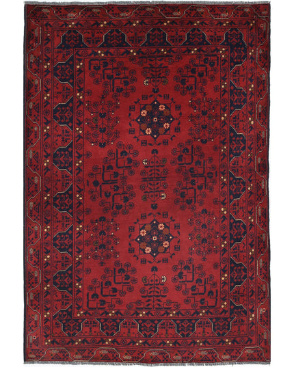 Afghan 3' 3" X 4' 9" Hand Knotted Wool Rug 3' 3" X 4' 9" (99 X 145) / Red / Wool