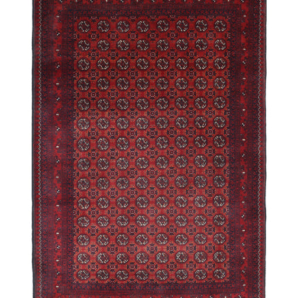 Afghan 3' 3" X 4' 10" Hand Knotted Wool Rug 3' 3" X 4' 10" (99 X 147) / Red / Wool