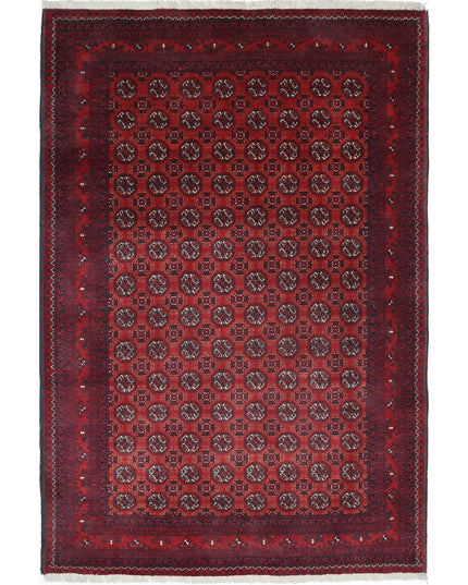 Afghan 3' 3" X 4' 10" Hand Knotted Wool Rug 3' 3" X 4' 10" (99 X 147) / Red / Wool