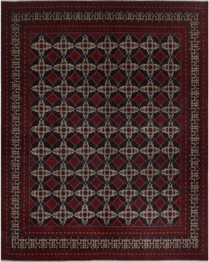 Afghan 9' 10" X 12' 4" Hand Knotted Wool Rug 9' 10" X 12' 4" (300 X 376) / Red / Wool