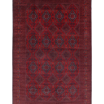 Afghan 10' 0" X 15' 7" Hand Knotted Wool Rug 10' 0" X 15' 7" (305 X 475) / Red / Wool