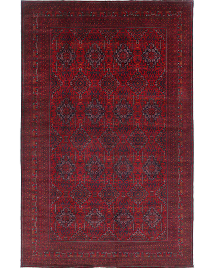 Afghan 10' 0" X 15' 7" Hand Knotted Wool Rug 10' 0" X 15' 7" (305 X 475) / Red / Wool