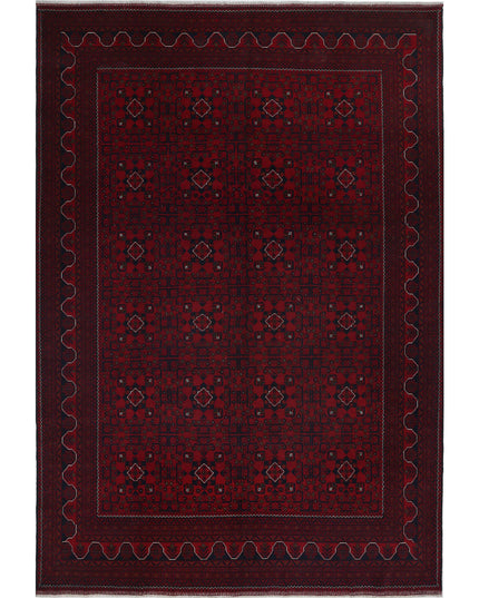 Afghan 8' 2" X 11' 9" Hand Knotted Wool Rug 8' 2" X 11' 9" (249 X 358) / Red / Wool