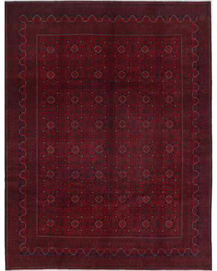 Afghan 9' 8" X 12' 6" Hand Knotted Wool Rug 9' 8" X 12' 6" (295 X 381) / Red / Wool
