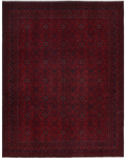 Afghan 9' 10" X 12' 8" Hand Knotted Wool Rug 9' 10" X 12' 8" (300 X 386) / Red / Wool